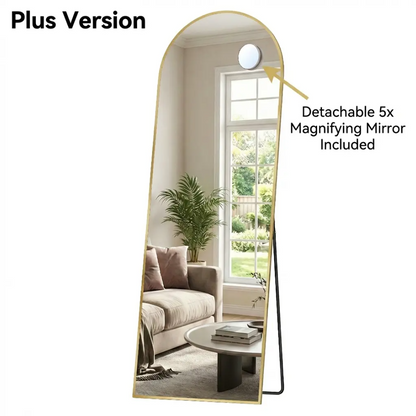 Modern Arched Floor Mirror with Stand