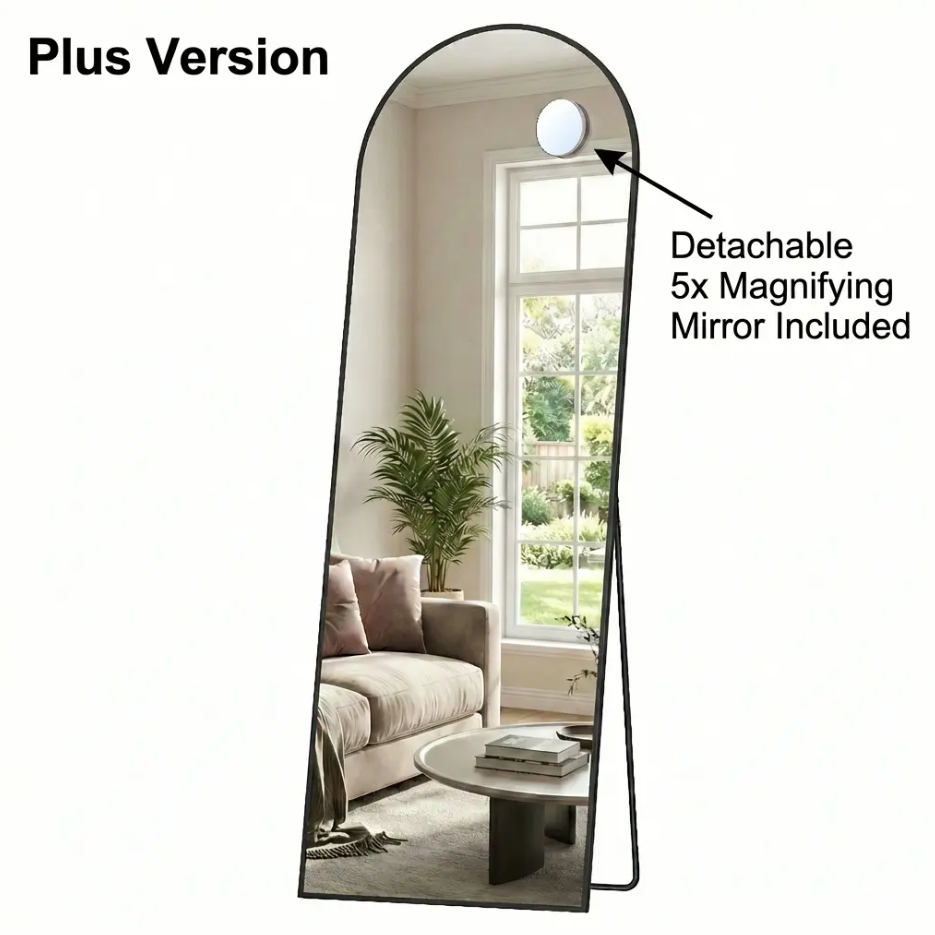 Modern Arched Floor Mirror with Stand