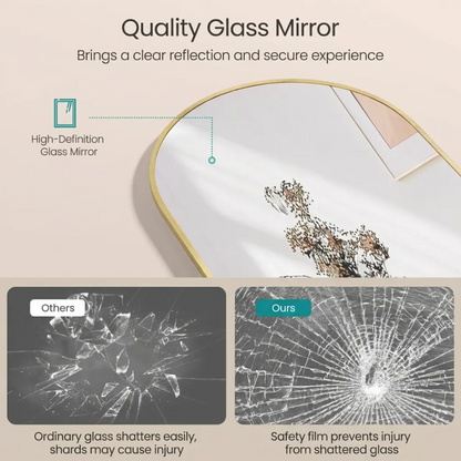 Modern Arched Floor Mirror with Stand