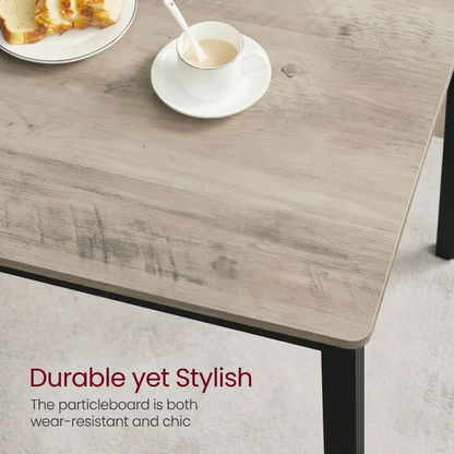 3-Piece Dining Table & Bench Set – Space-Saving Kitchen Table with 2 Benches & Steel Frame