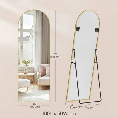 Modern Arched Floor Mirror with Stand