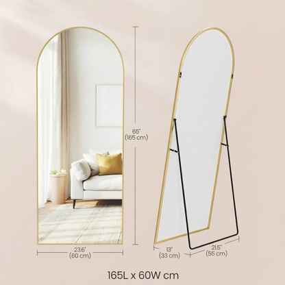 Modern Arched Floor Mirror with Stand