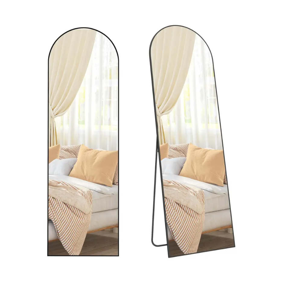 Modern Arched Floor Mirror with Stand